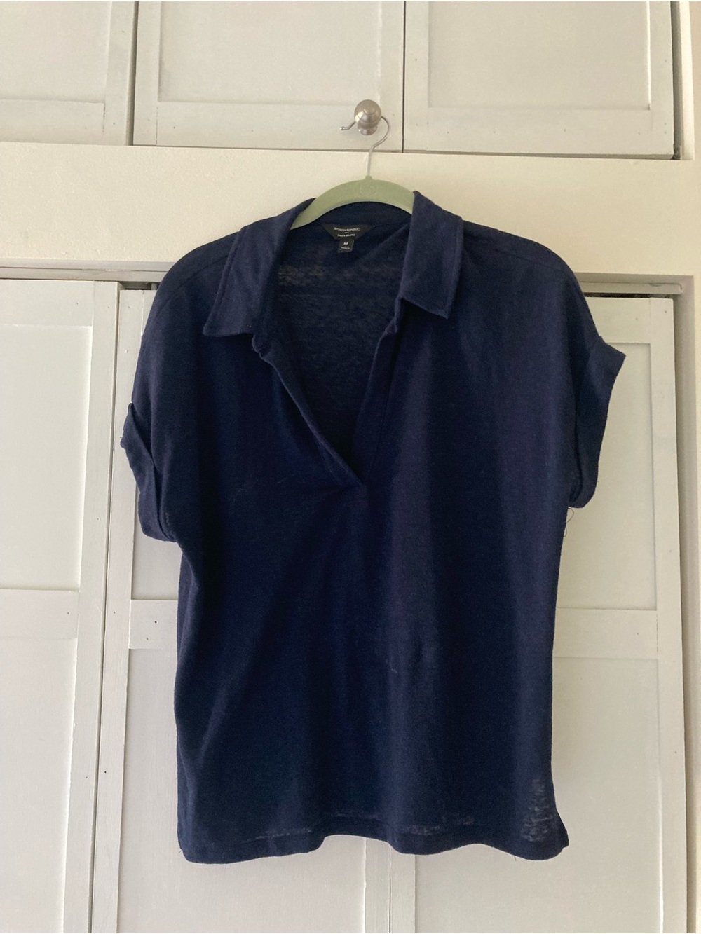 Banana Republic Navy Short-Sleeve Polo Tunic